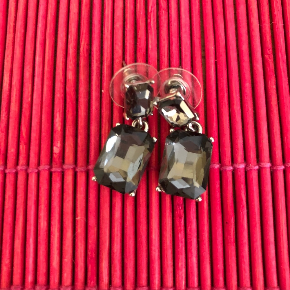Gray rhinestone earrings